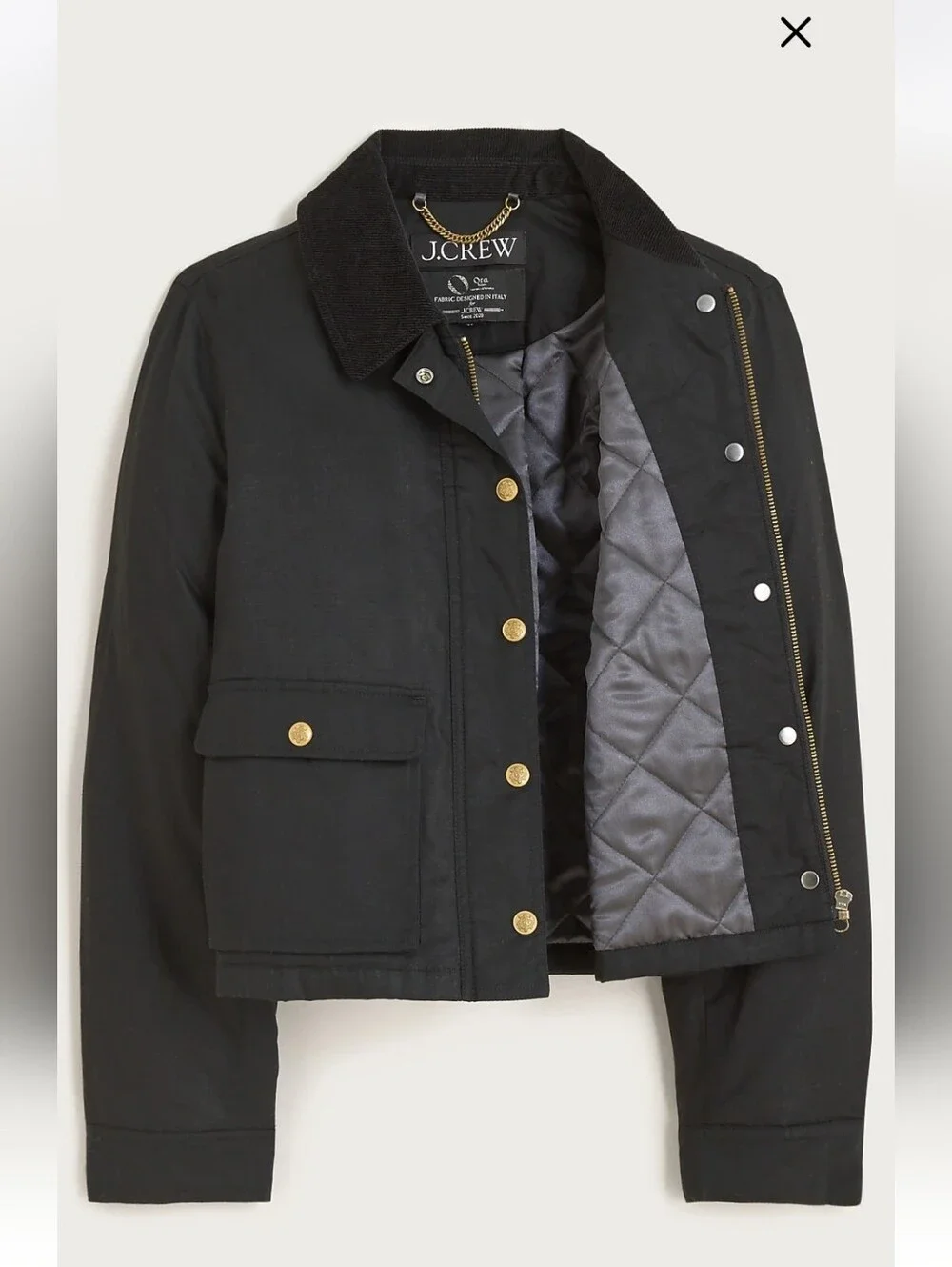 J.Crew Women’s Cropped Barn Jacket™ in ripstop cotton Sz XL $228 Cream - Picture 6 of 11